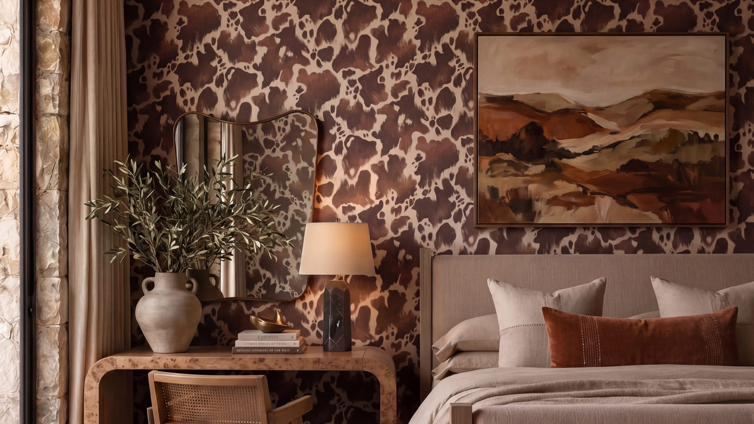 Holstein Wallpaper - Colourway: Saddle - Insitu - Collection Page - Gallery - Image 3
