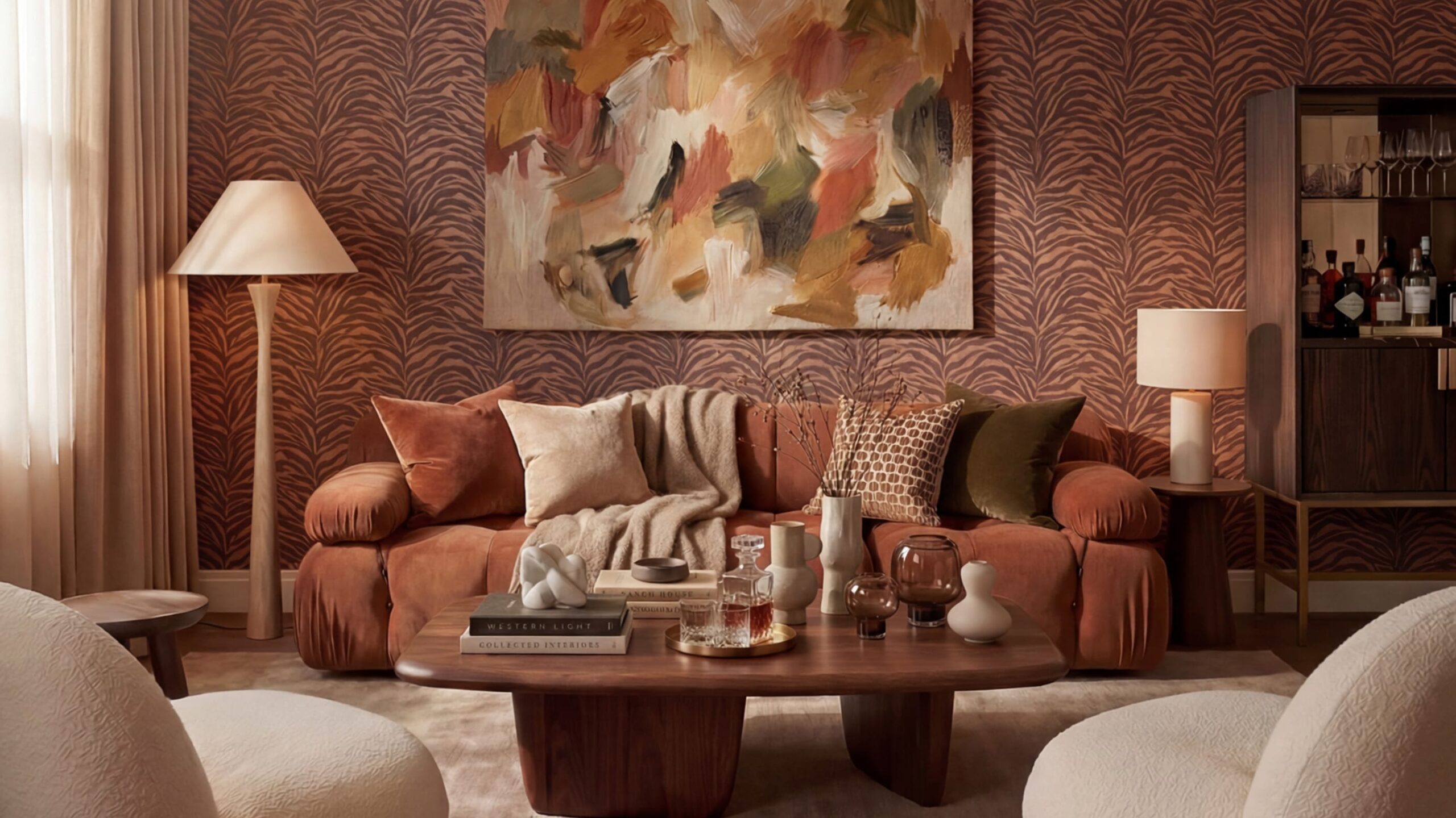 Serengeti Stripe Wallpaper - Colourway: Tiger - Insitu - Collection Page - Gallery - Image 6