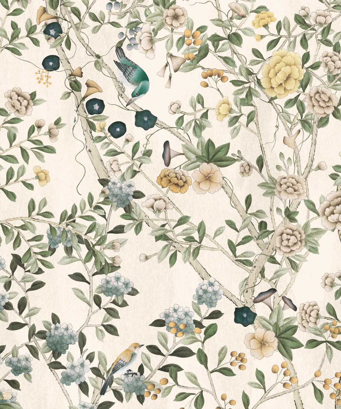 Aviary Garden Wallpaper - Colourway: Ochre - Swatch