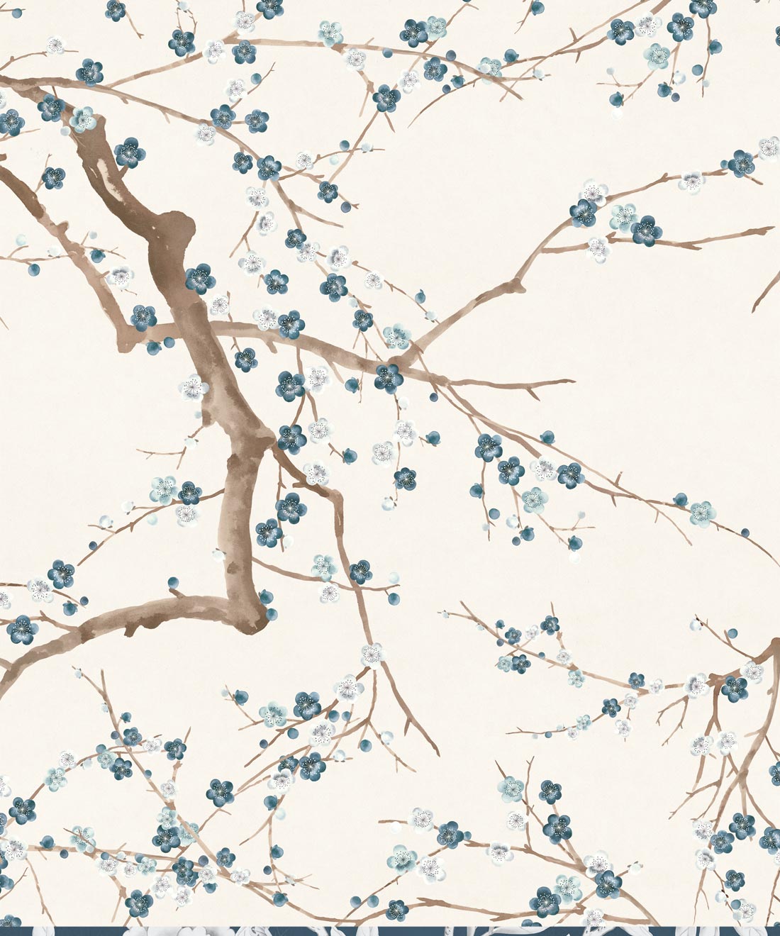 Blossom Branch Wallpaper - Colourway: Ink - Swatch