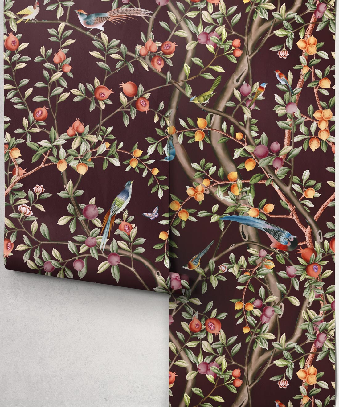 Orchard House Wallpaper - Colourway: Mahogany - Roll