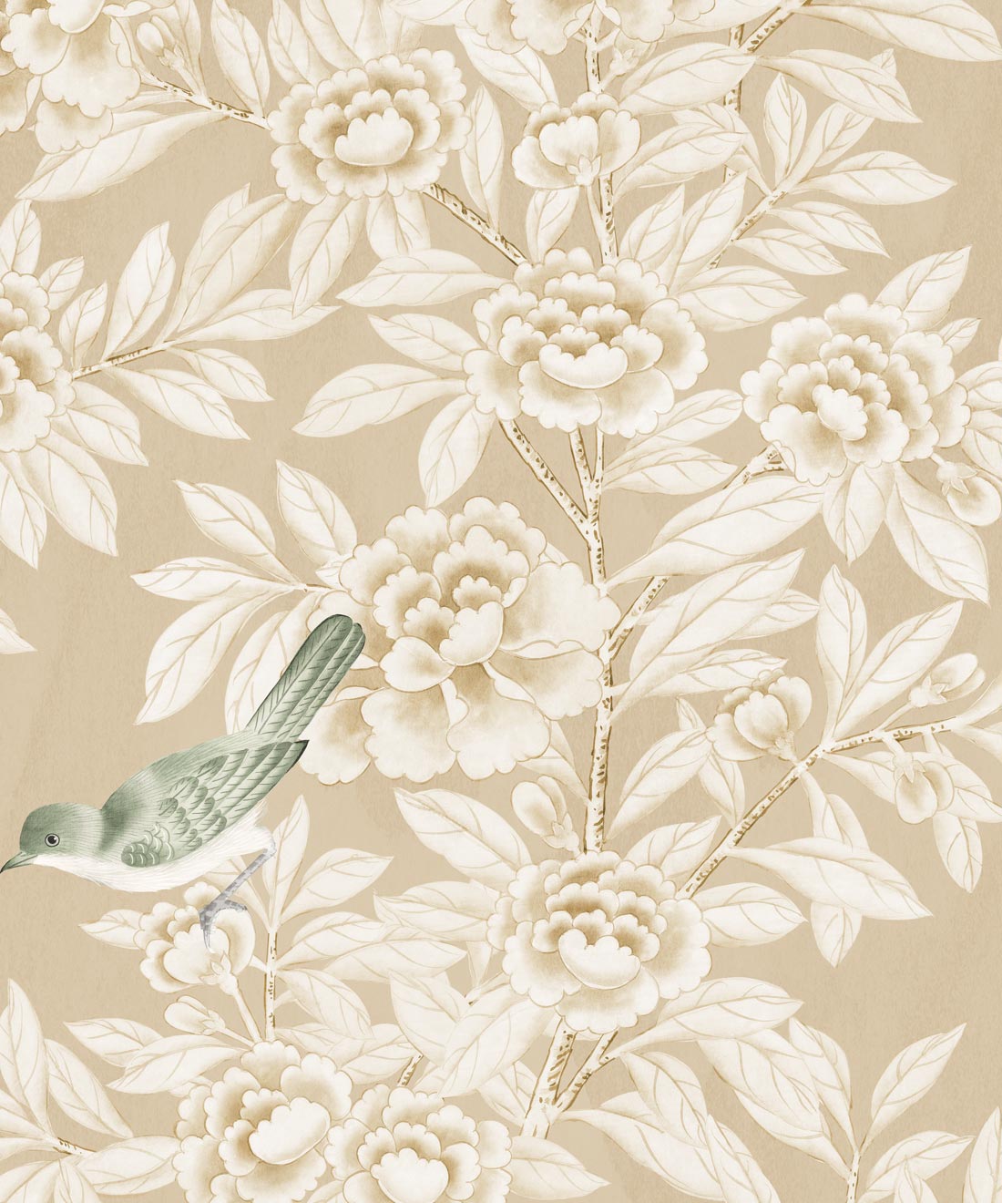 Windsor Garden Wallpaper - Colourway: Parchment - Swatch